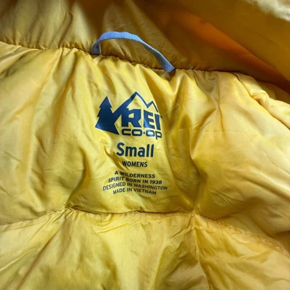 REI Co-op S Womens Hydro Wall 2.0 Down Puffer Jacket Yellow Hooded Outdoor - Picture 3 of 12